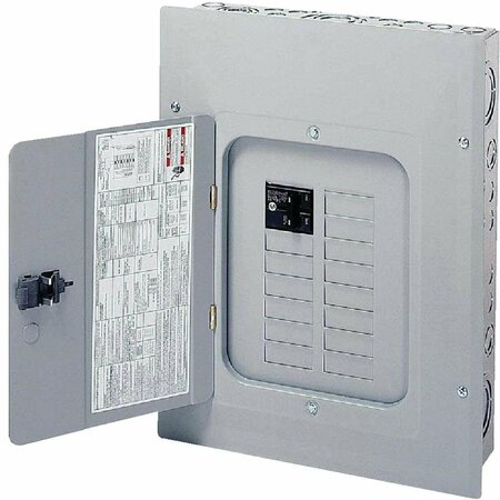 EATON Load Center, BRP, 10 Spaces, 100A, 120/240V, Main Circuit Breaker, 1 Phase BRP10B100